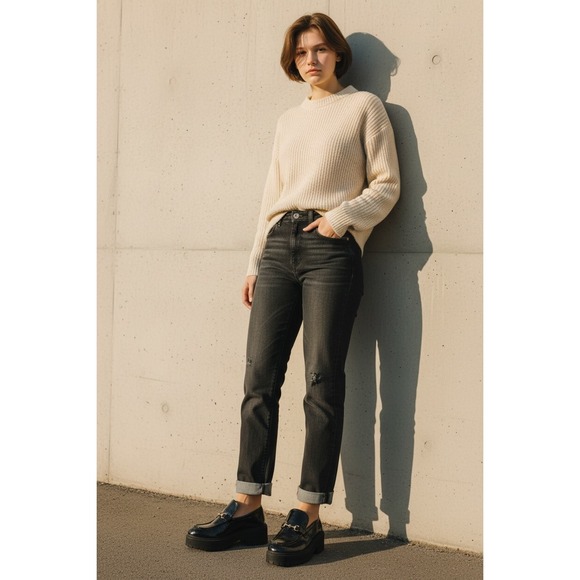 Steve Madden Shoes - Steve Madden Lando Leather Chunky Loafer Women's 8.5 Black Platform Horsebit